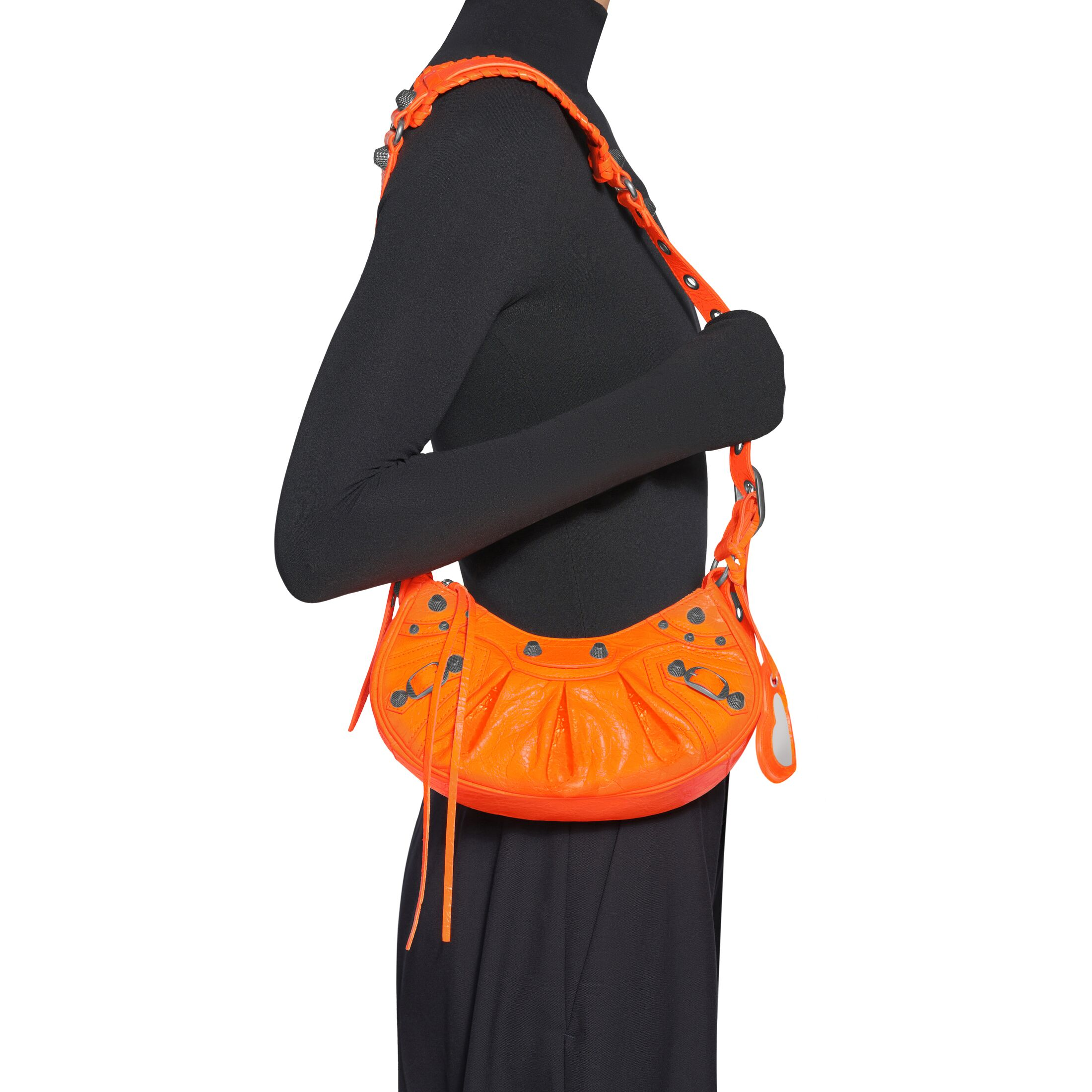 WOMEN'S LE CAGOLE XS SHOULDER BAG IN FLUO ORANGE